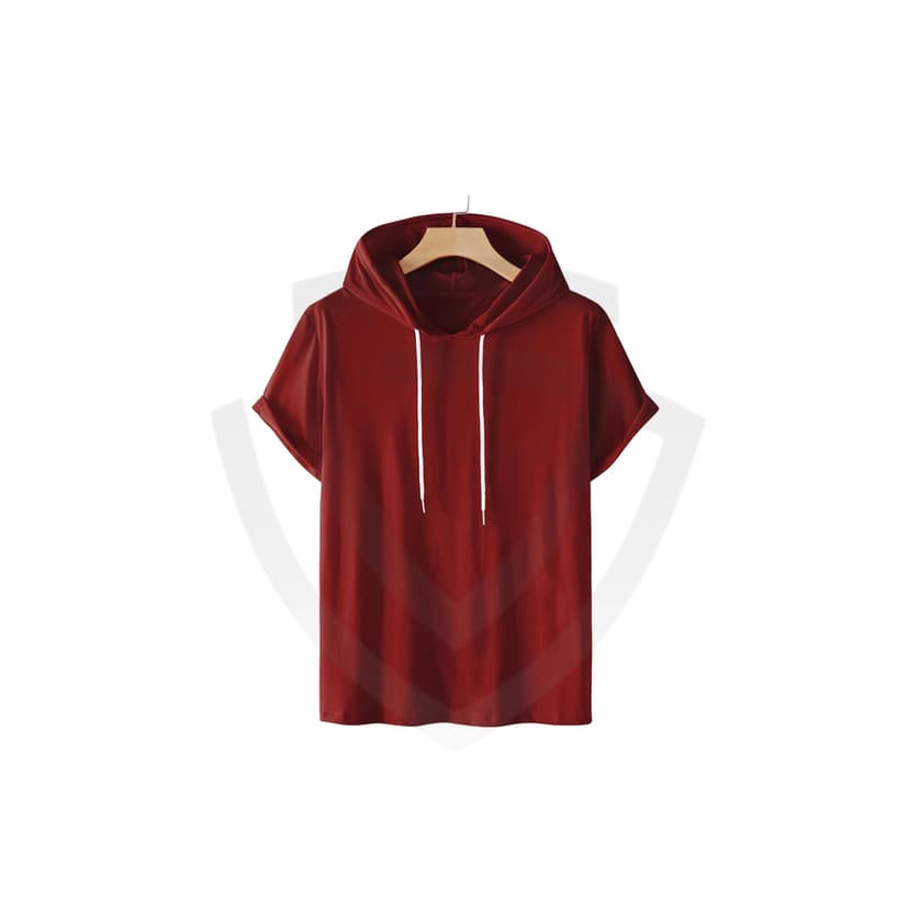 Mens Solid Hooded Half Zip Gym